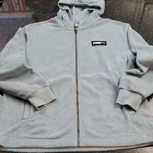 Puma Light Sky Blue Terry Zip-Up Hoodie